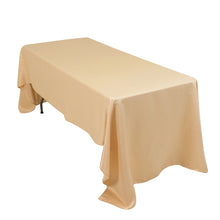 Beige Seamless Lamour Satin Rectangle Tablecloth - 60x126inch