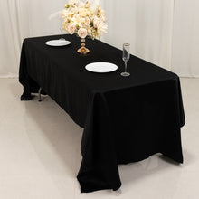 Black Seamless Lamour Satin Rectangle Tablecloth - 60x126inch