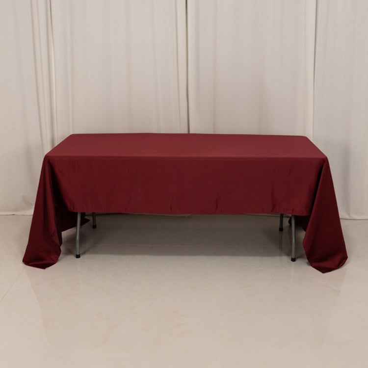 Burgundy Seamless Lamour Satin Rectangle Tablecloth - 60x126inch