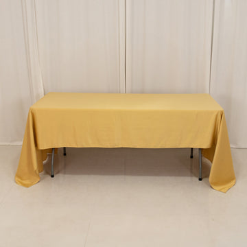 <h3 style="margin-left:0px;"><strong>Elegant Champagne Seamless Lamour Satin Rectangle Tablecloth</strong>