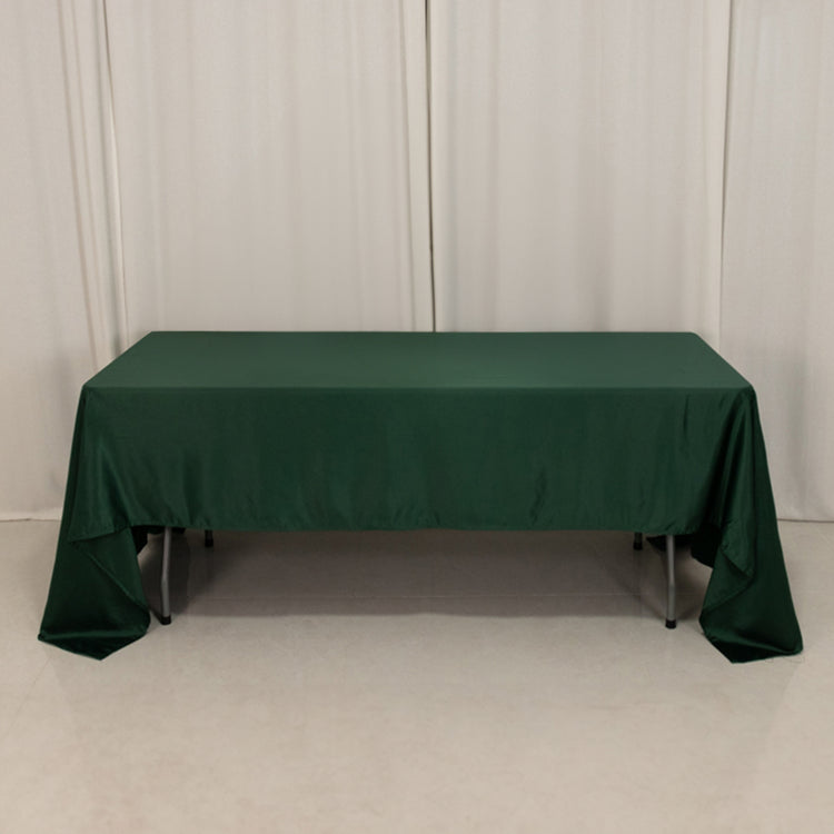 Hunter Emerald Green Seamless Lamour Satin Rectangle Tablecloth - 60x126inch