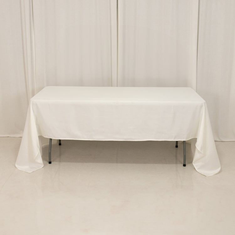 Ivory Seamless Lamour Satin Rectangle Tablecloth - 60x126inch