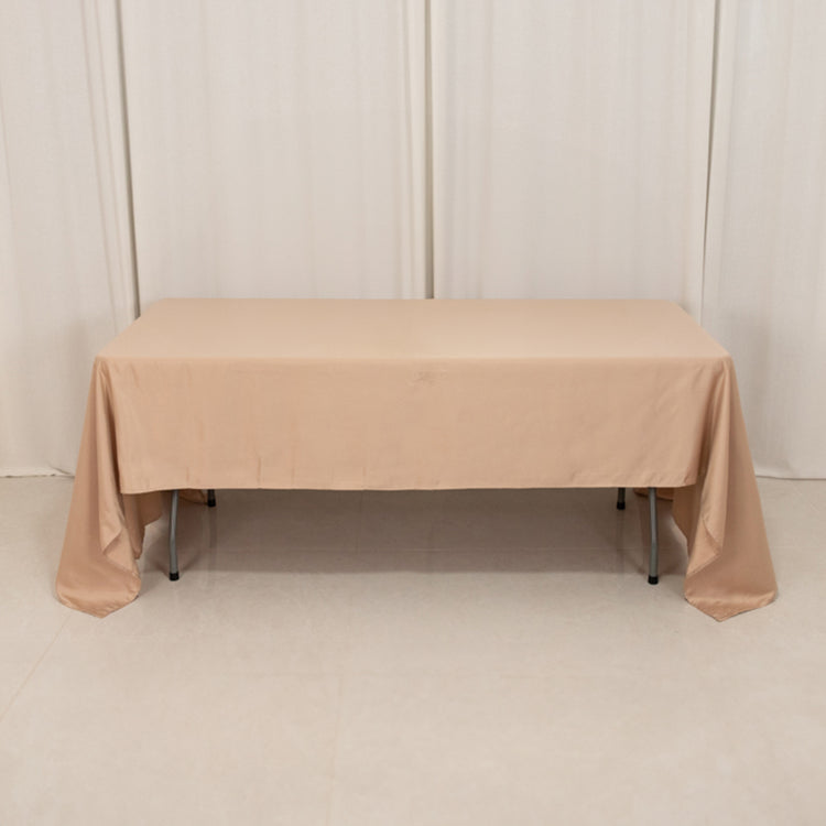 Nude Natural Seamless Lamour Satin Rectangle Tablecloth - 60x126inch