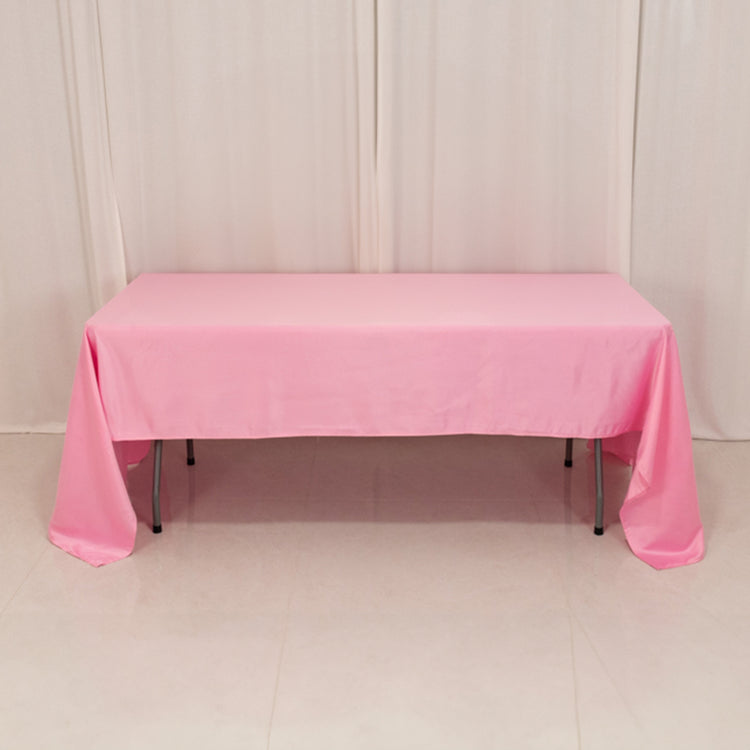 pink Seamless Lamour Satin Rectangle Tablecloth - 60x126inch