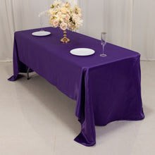 Purple Seamless Lamour Satin Rectangle Tablecloth - 60x126inch