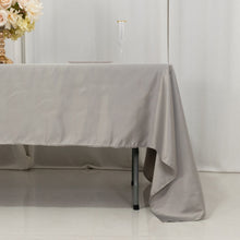 Silver Seamless Lamour Satin Rectangle Tablecloth - 60x126inch