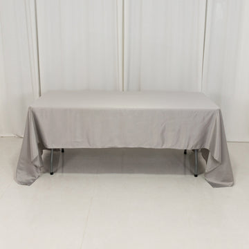 <h3 style="margin-left:0px;"><strong>Elegant Silver Seamless Lamour Satin Rectangle Tablecloth</strong>