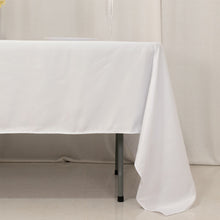 White Seamless Lamour Satin Rectangle Tablecloth - 60x126inch