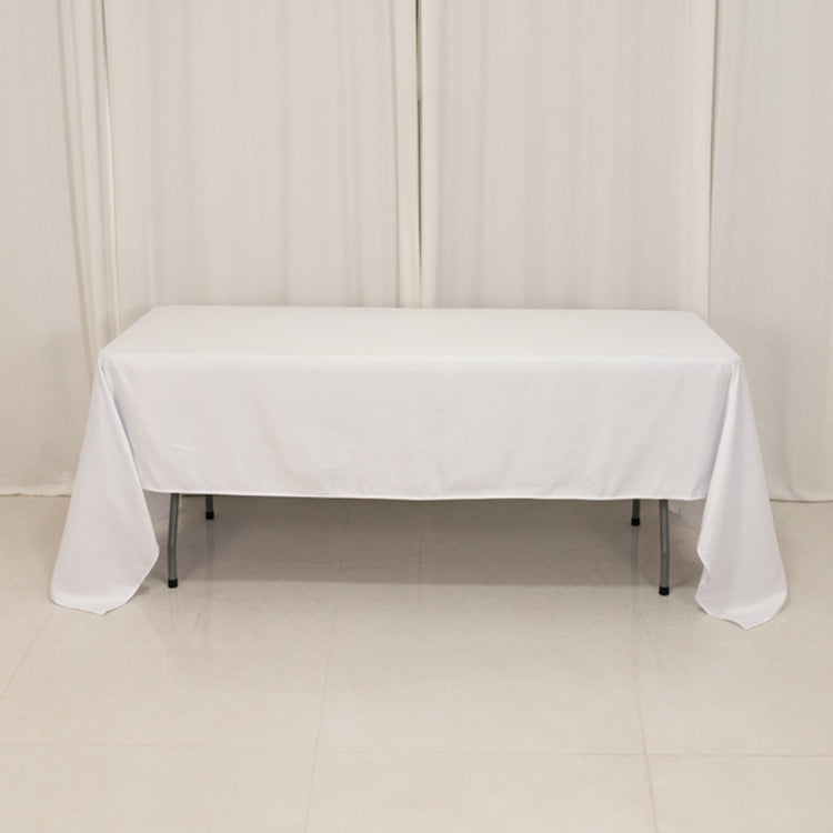 White Seamless Lamour Satin Rectangle Tablecloth - 60x126inch