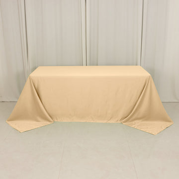 <h3 style="margin-left:0px;"><strong>Seamless Beige Lamour Satin Rectangle Tablecloth</strong>