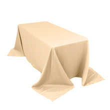 Beige Seamless Lamour Satin Rectangle Tablecloth - 90"x132inch