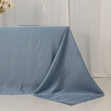 Dusty Blue Seamless Lamour Satin Rectangle Tablecloth - 90x132inch for 6 Foot Table Floor-Length