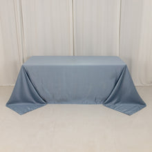 Dusty Blue Seamless Lamour Satin Rectangle Tablecloth - 90x132inch for 6 Foot Table Floor-Length