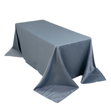 Dusty Blue Seamless Lamour Satin Rectangle Tablecloth - 90x132inch for 6 Foot Table Floor-Length