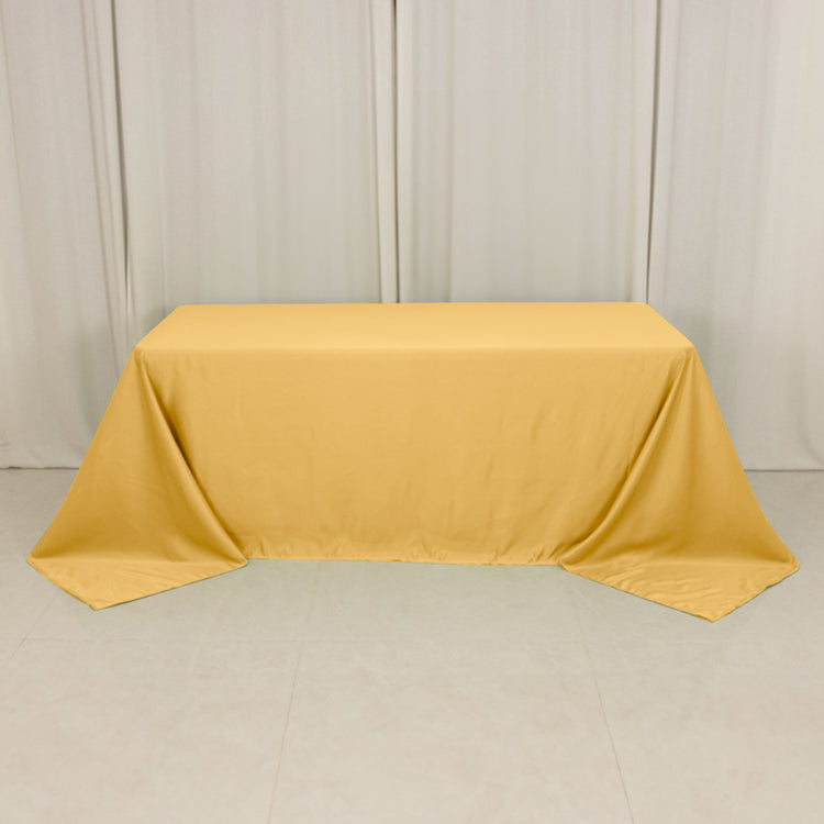 Champagne Seamless Lamour Satin Rectangle Tablecloth - 90"x132inch