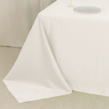 Ivory Seamless Lamour Satin Rectangle Tablecloth - 90x132inch for 6 Foot Table Floor-Length