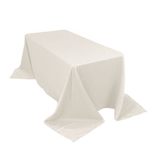 Ivory Seamless Lamour Satin Rectangle Tablecloth - 90x132inch for 6 Foot Table Floor-Length