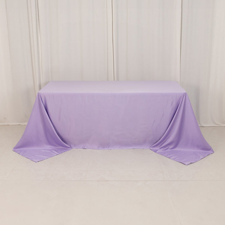 Lavender Lilac Seamless Lamour Satin Rectangle Tablecloth - 90x132inch for 6 Foot Table Floor-Length