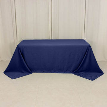 <h3 style="margin-left:0px;"><strong>Seamless Navy Blue Lamour Satin Rectangle Tablecloth</strong>