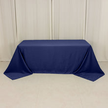 Navy Blue Seamless Lamour Satin Rectangle Tablecloth - 90x132inch for 6 Foot Table Floor-Length