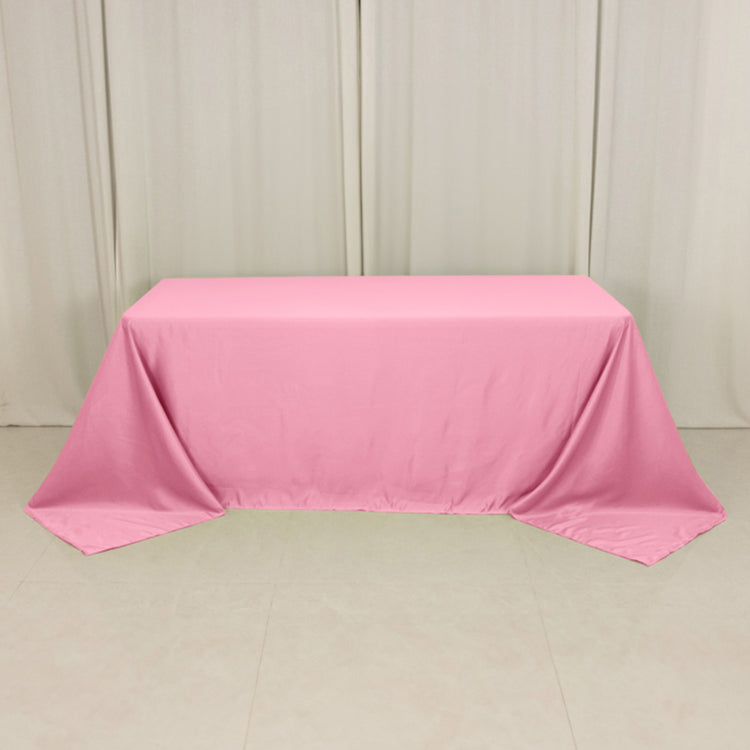 Pink Seamless Lamour Satin Rectangle Tablecloth - 90"x132inch