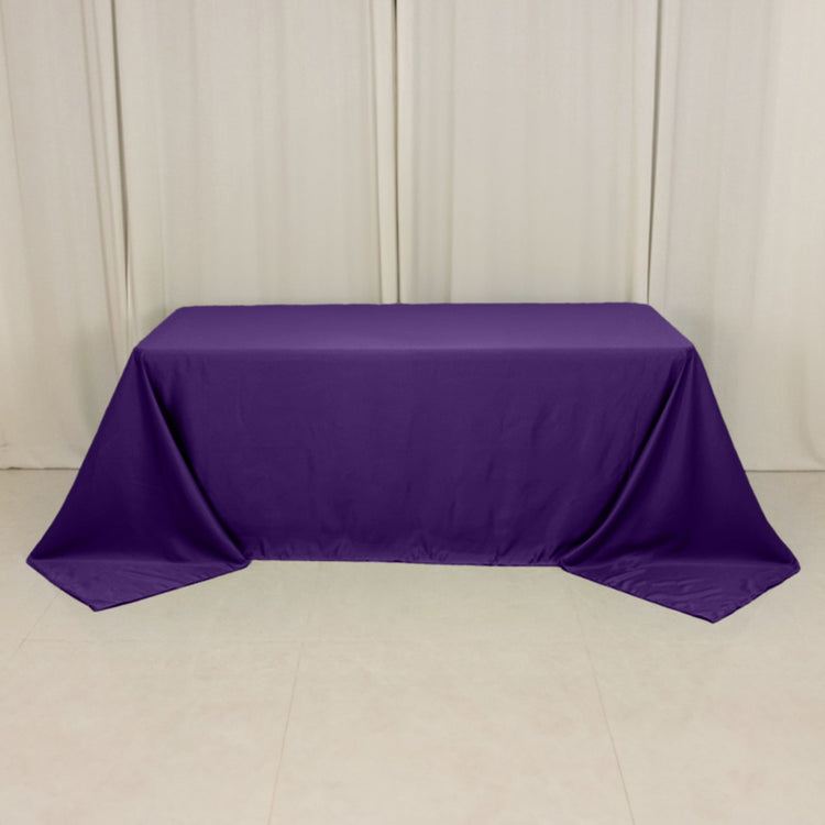 Purple Seamless Lamour Satin Rectangle Tablecloth - 90"x132inch