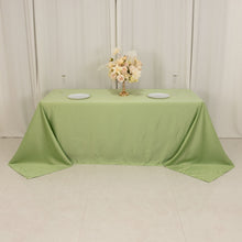 Sage Green Seamless Lamour Satin Rectangle Tablecloth - 90x132inch for 6 Foot Table Floor-Length