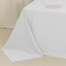 White Seamless Lamour Satin Rectangle Tablecloth - 90x132inch for 6 Foot Table Floor-Length