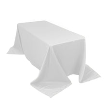 White Seamless Lamour Satin Rectangle Tablecloth - 90x132inch for 6 Foot Table Floor-Length