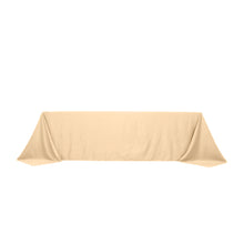 Beige Seamless Lamour Satin Rectangle Tablecloth - 90x156inch for 8 Foot Table