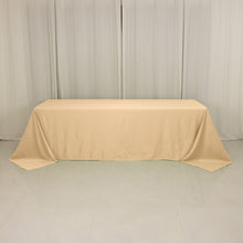 Beige Seamless Lamour Satin Rectangle Tablecloth - 90x156inch for 8 Foot Table