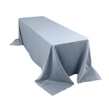 Dusty Blue Seamless Lamour Satin Rectangle Tablecloth - 90x156inch for 8 Foot Table