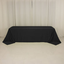 Black Seamless Lamour Satin Rectangle Tablecloth - 90x156inch for 8 Foot Table