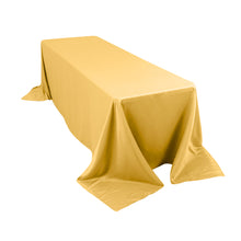 Champagne Seamless Lamour Satin Rectangle Tablecloth - 90x156inch for 8 Foot Table