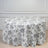 Polyester Round Tablecloth 120 White with Black French Toile Pattern - Sophisticated