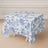 White Blue French Toile Polyester Square Tablecloth 70x70inch