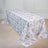Polyester Rectangular Tablecloth 90x156inch White with Lavender Lilac French Toile Pattern