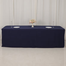 Navy Blue Fitted Premium Polyester Rectangle Tablecloth 8ft Table Cover