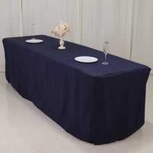 Navy Blue Fitted Premium Polyester Rectangle Tablecloth 8ft Table Cover