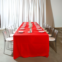 Red Fitted Premium Polyester Rectangle Tablecloth 8ft Table Cover