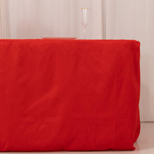 Red Fitted Premium Polyester Rectangle Tablecloth 8ft Table Cover