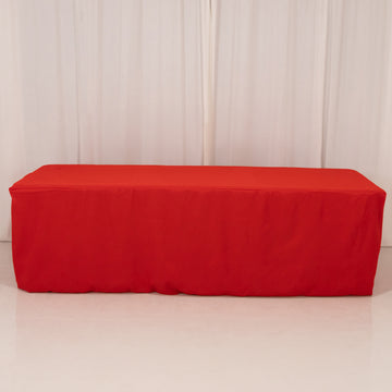 <h3 style="margin-left:0px;"><strong>Premium Red Fitted Premium Polyester Rectangle Tablecloth</strong>