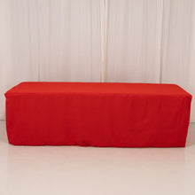 Red Fitted Premium Polyester Rectangle Tablecloth 8ft Table Cover