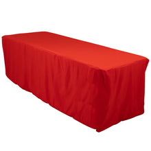 Red Fitted Premium Polyester Rectangle Tablecloth 8ft Table Cover