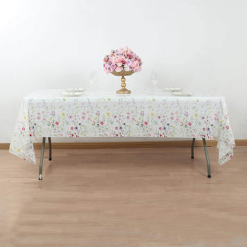 <h3 style="margin-left:0px;"><strong>Effortless Cleanup With White Green Spring Floral Disposable Tablecloth</strong>