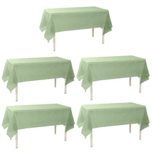 5 Pack Sage Green Rectangle Plastic Table Covers