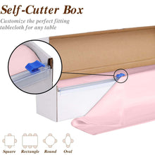 Blush Plastic Table Cover Roll in A Cut-to-Size Box with Slide Cutter, Cuts Up to 36 Rectangle 8ft