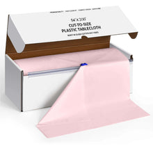 Blush Plastic Table Cover Roll in A Cut-to-Size Box with Slide Cutter, Cuts Up to 36 Rectangle 8ft