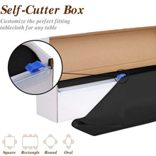 Black Plastic Table Cover Roll in A Cut-to-Size Box with Slide Cutter, Cuts Up to 36 Rectangle 8ft