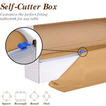 Gold Plastic Table Cover Roll in A Cut-to-Size Box with Slide Cutter, Cuts Up to 36 Rectangle 8 Feet